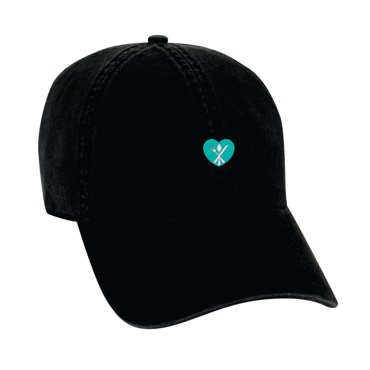 Daily Eats Dad Hat - Teal Heart